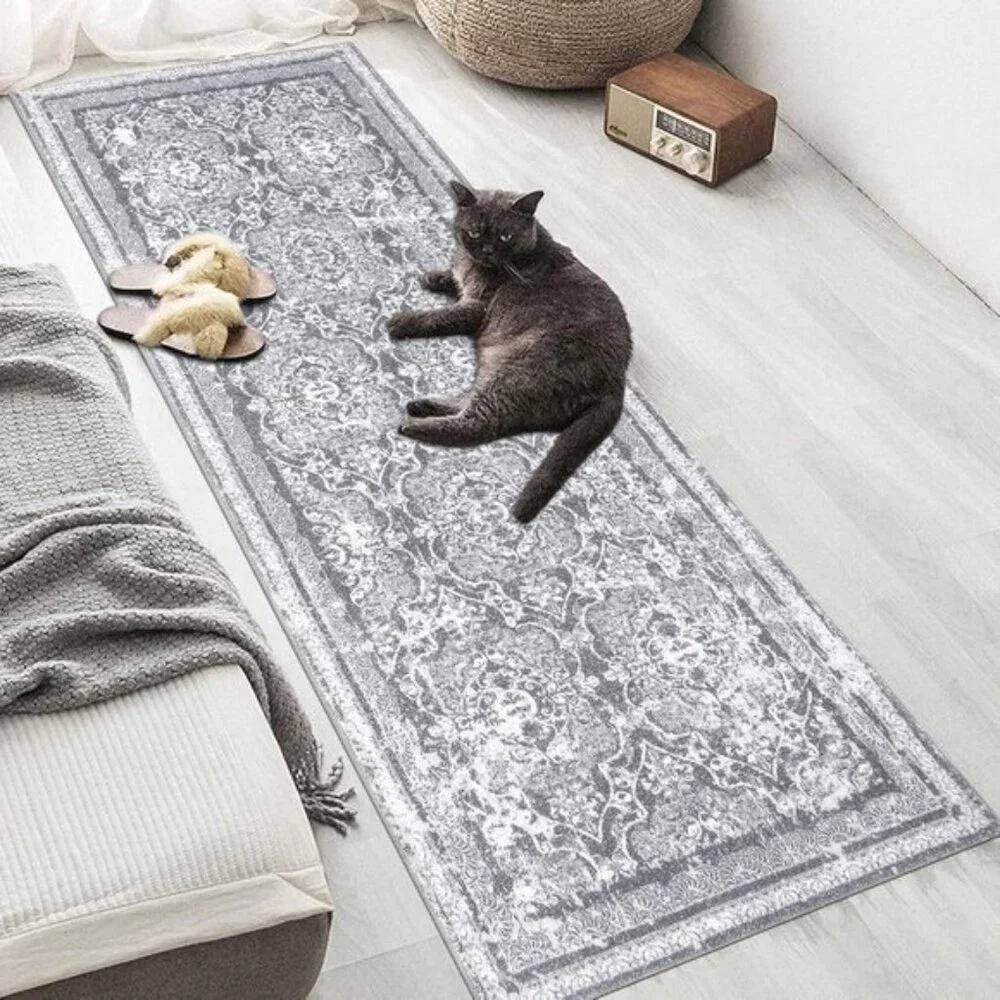 2x6 Grey Hallway Runner Rug, Soft Shaggy Washable Non-Slip Rug for Entry & Home